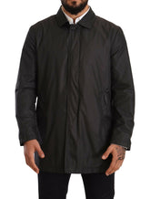 Dolce & Gabbana Black Polyester Mens Trench Coat Jacket -   -  Dolce & Gabbana.